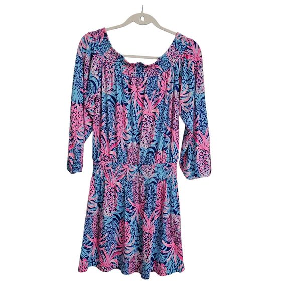 Lilly Pulitzer Romper Medium Cyla Pineapple Off Shoulder Mini Skort Skirt NWOT - Picture 10 of 13
